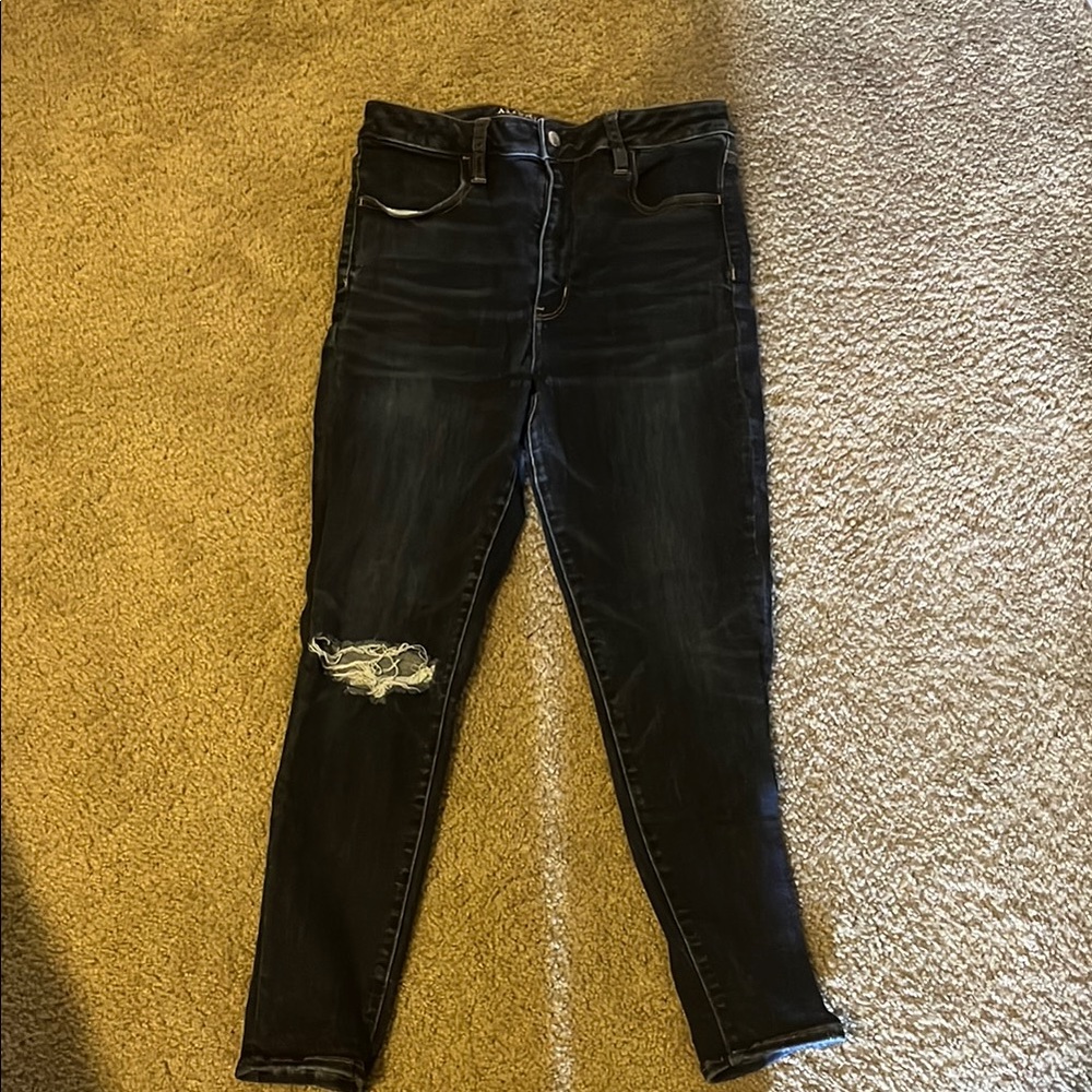 AE Super Hi rise dark jeans